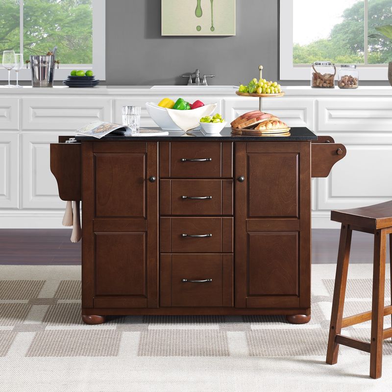 Eleanor Brown Wood/ Stainless Steel Top Kitchen Island - Portable - Wood