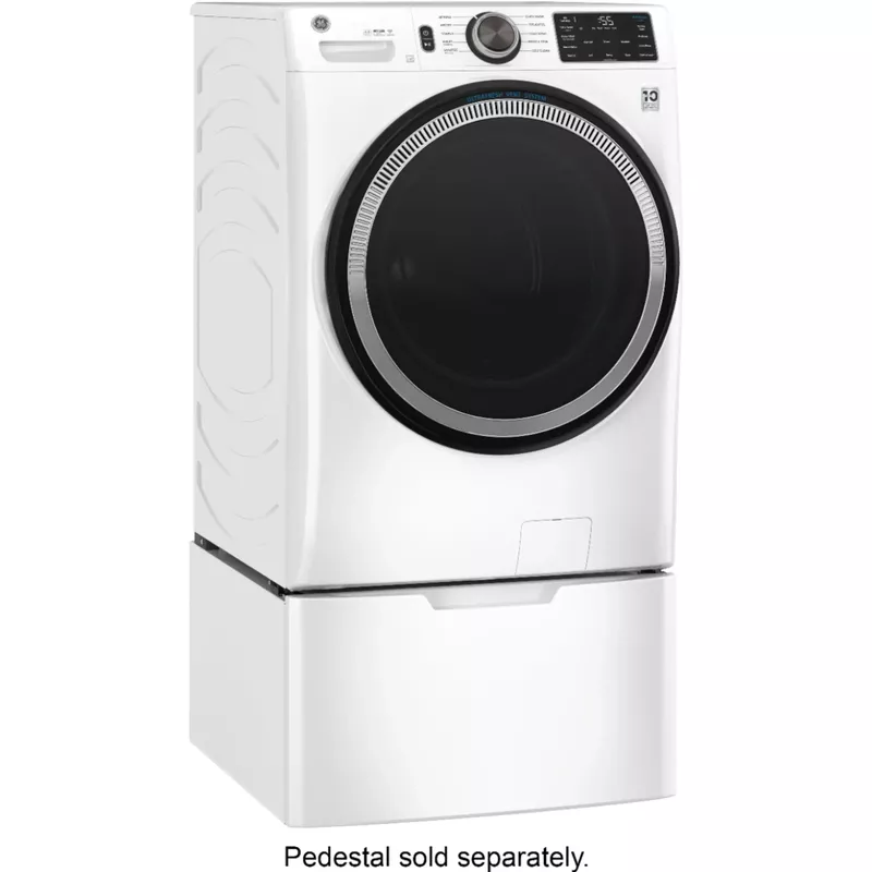 GE - 4.8 CuFt High-Efficiency Stackable Smart Front Load Washer w/UltraFresh Vent System & Microban Antimicrobial Technology - White on White