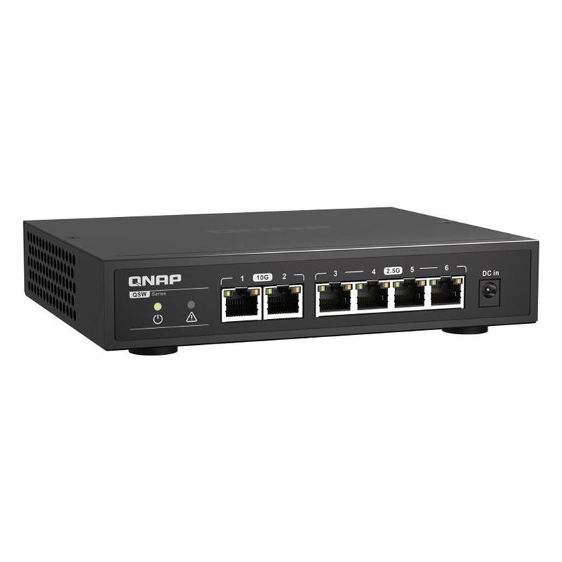 Qnap QSW-2104-2T 6-Port Unmanaged Switch with 2x 10GbE BASE-T and 4x 2.5GbE RJ45 Ports
