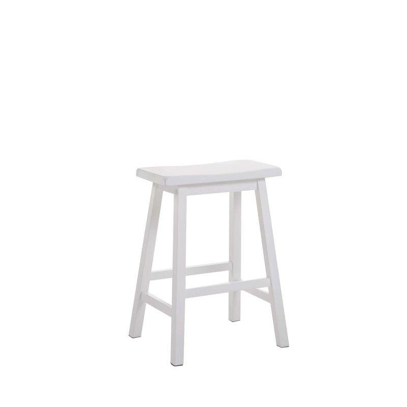 Acme Furniture White Gaucho Stool (Set of 2) - Bar Height - 29-32 in.