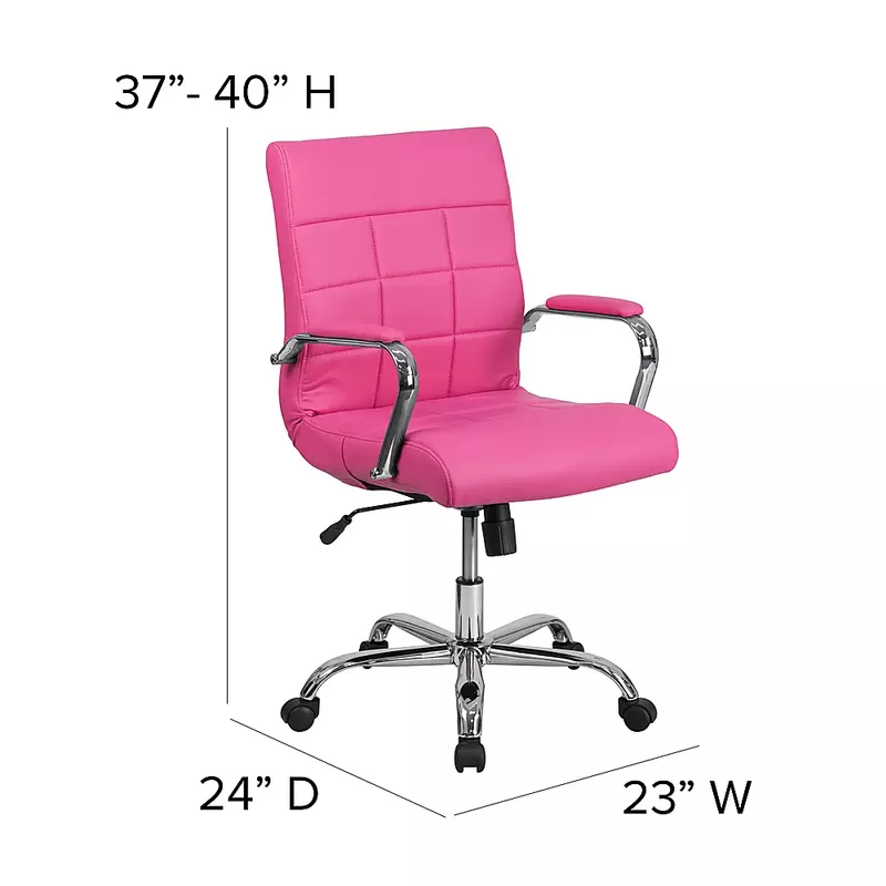 Alamont Home - Vivian Contemporary Vinyl Executive Swivel Office Chair - Pink