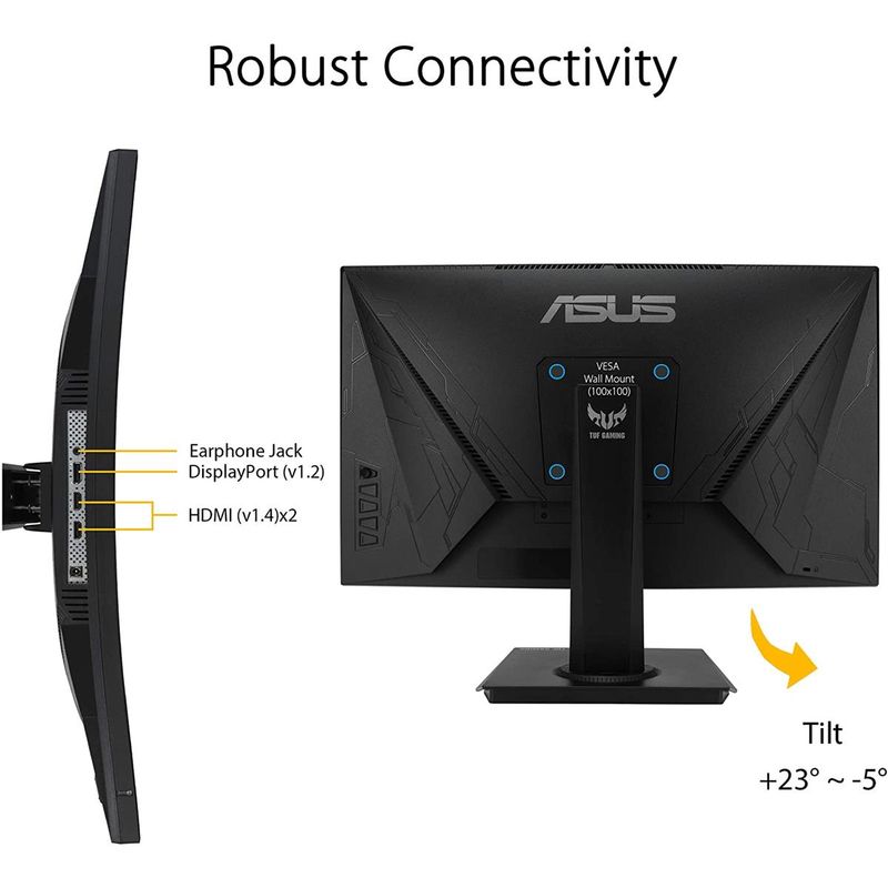 ASUS TUF VG24VQE 23.6" 16:9 Full HD 165Hz VA LCD Gaming Monitor with Adaptive-Sync/FreeSync