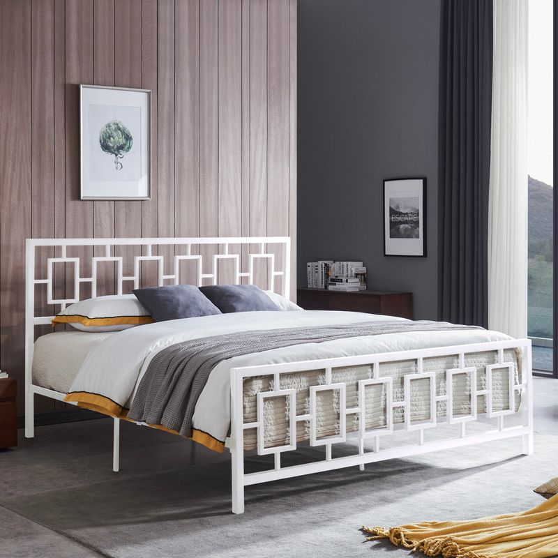Claudia Modern King Bed Frame by Christopher Knight Home - White