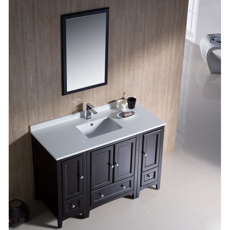 Fresca Oxford 48-inch Espresso Traditional Bathroom Vanity with 2 Side Cabinets - Espresso