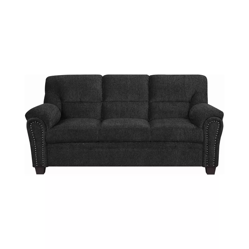 Clemintine Upholstered Sofa with Nailhead Trim Graphite