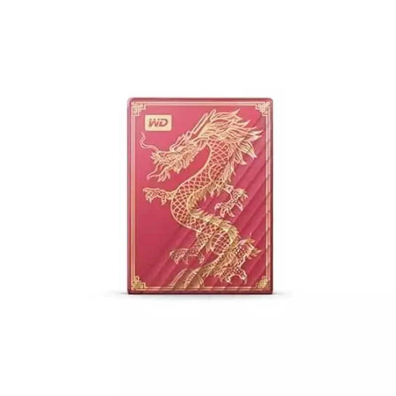 WD - My Passport Ultra Limited Edition Dragon 2TB External USB-C Portable Hard Drive - Red