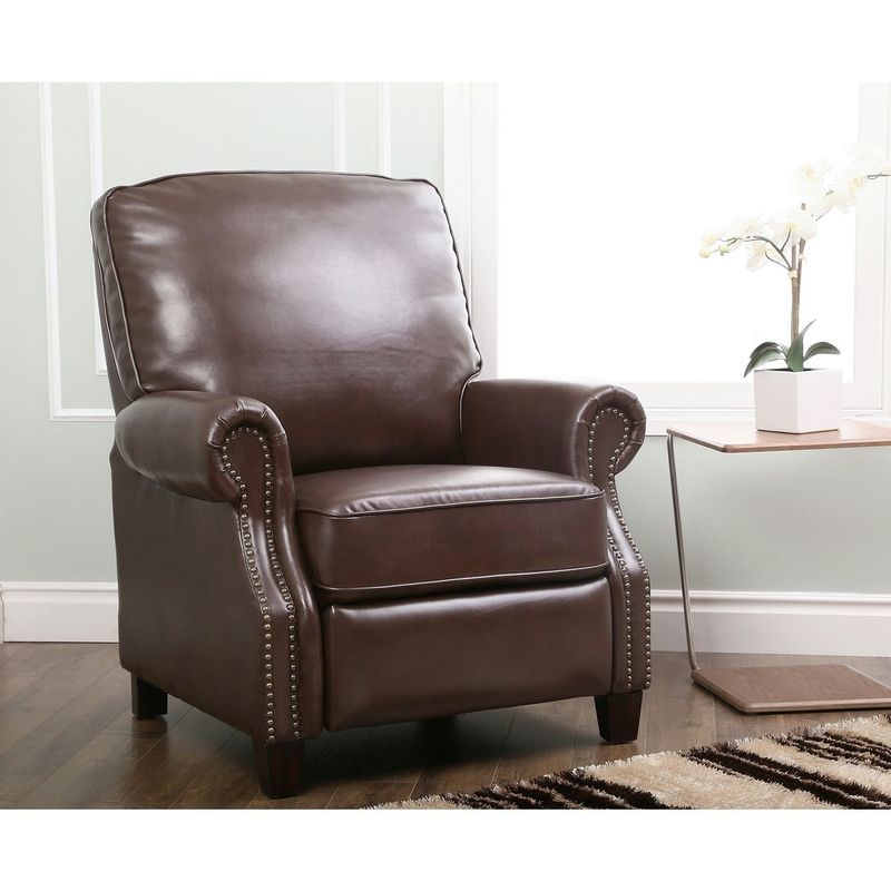 Abbyson Carla Bonded Leather Push Back Recliner - Red