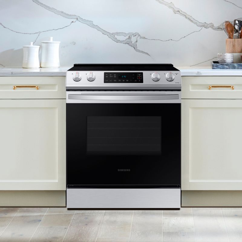 Alt View Zoom 11. Samsung - 6.3 cu. ft. Front Control Slide-In Electric Range with Wi-Fi, Fingerprint Resistant - Stainless steel