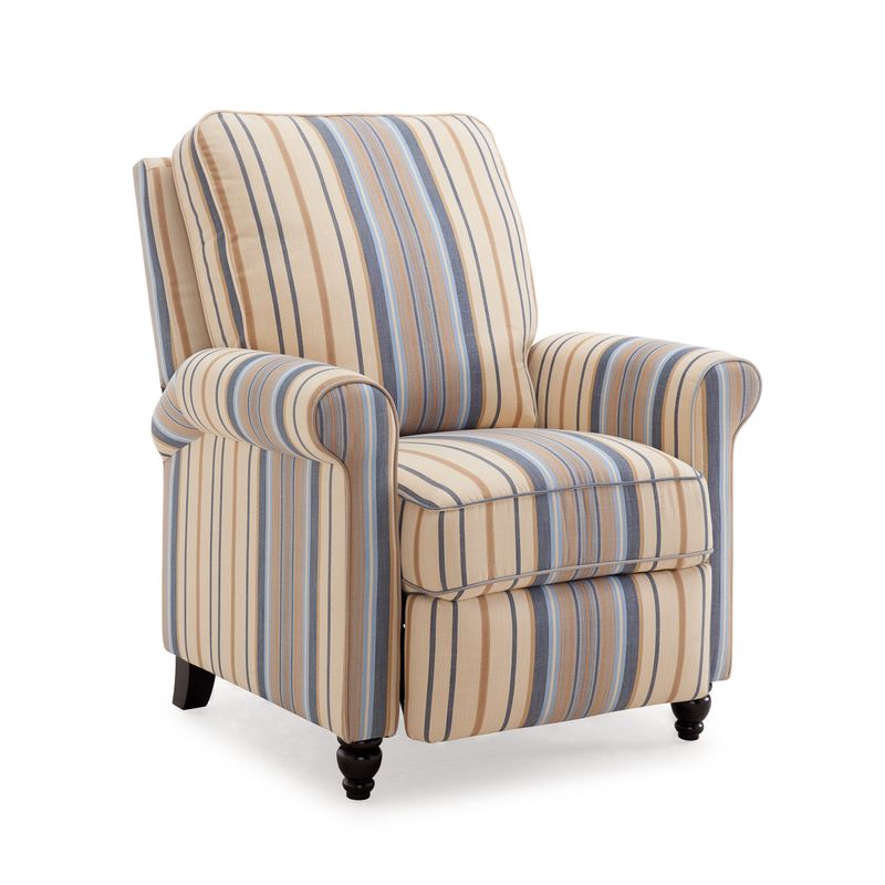 Copper Grove Lassen Blue Stripe Push Back Recliner Chair - Blue Stripe