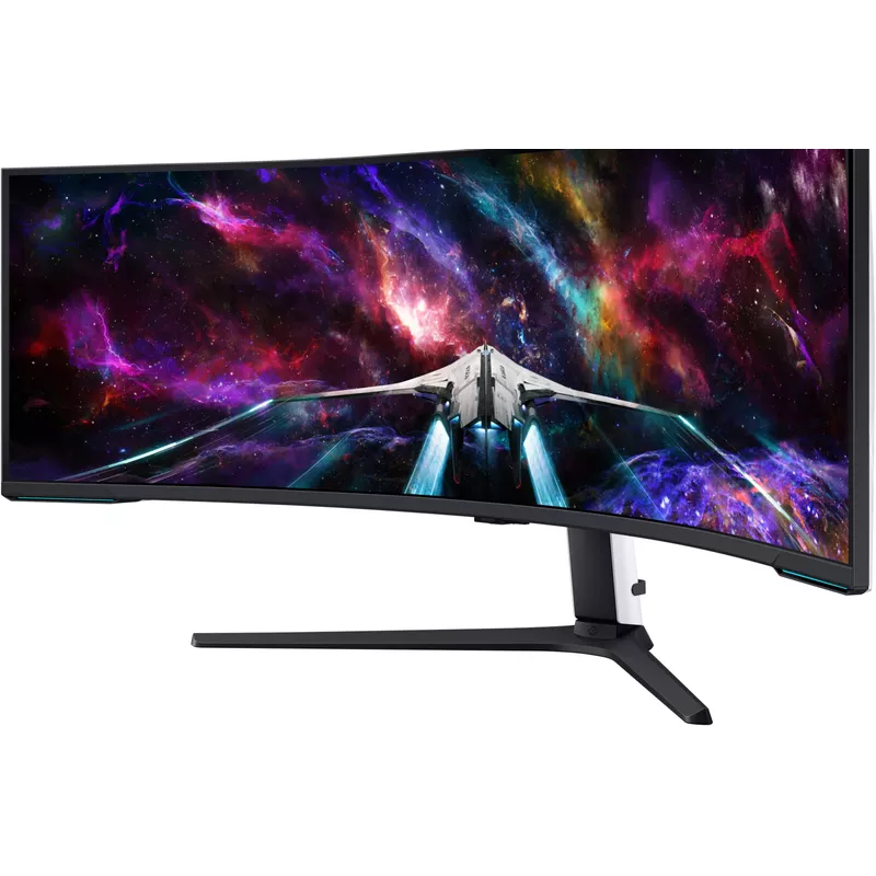 Samsung - 57" Odyssey Neo G9 Dual 4K UHD Quantum Mini-LED 240Hz 1ms HDR 1000 Curved Gaming Monitor (HDMI 2.1, DP 2.1, USB 3.0) - Black