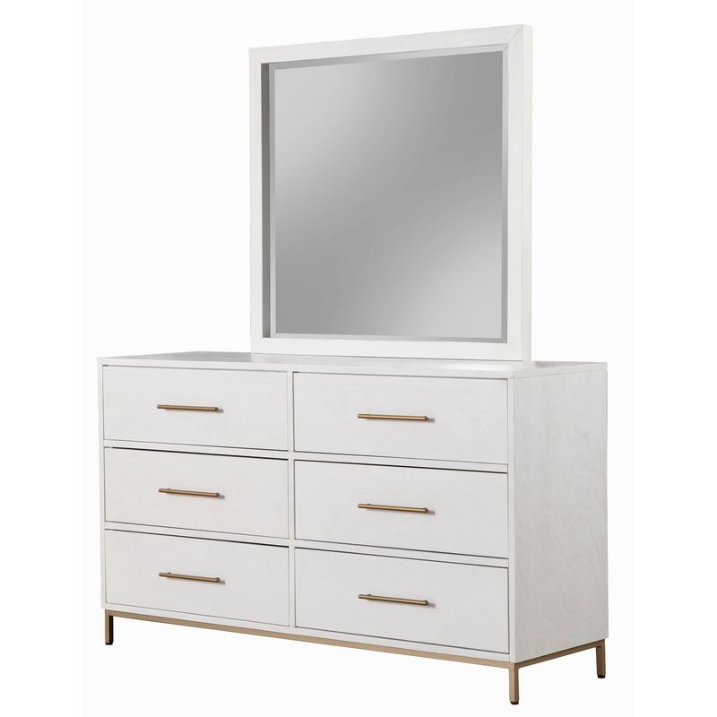 Alpine Furniture Madelyn Wood Dresser Mirror in White - White