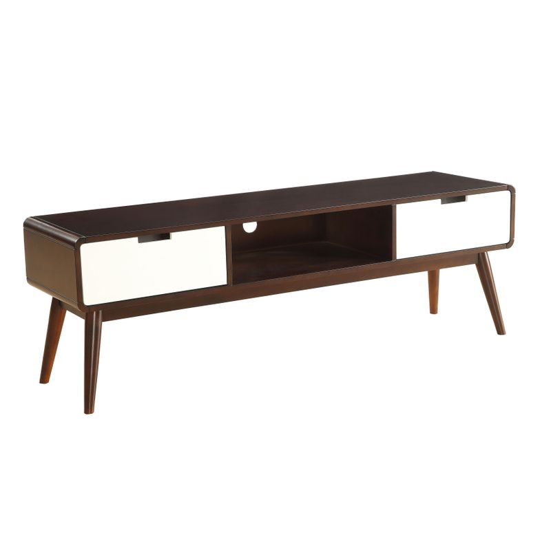 Acme Furniture Christa Cherry Mid-century TV Stand - Espresso with white drawers