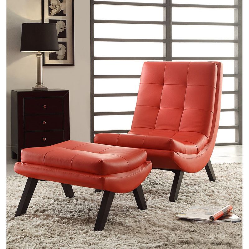 Rent to own Strick & Bolton Lounge Chair and Ottoman Set Red