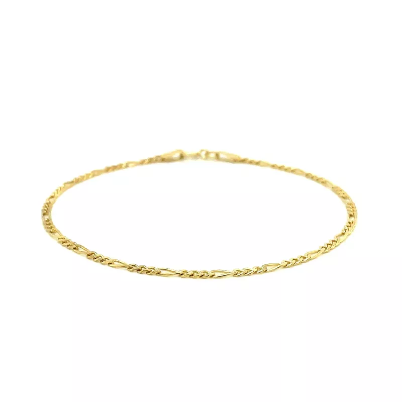 14k Yellow Gold Figaro Bracelet 1.5mm (7 Inch)