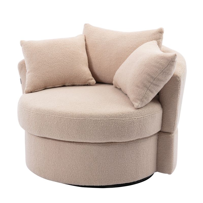 Modern Linen Swivel Accent Chair Bucket Chair - Beige