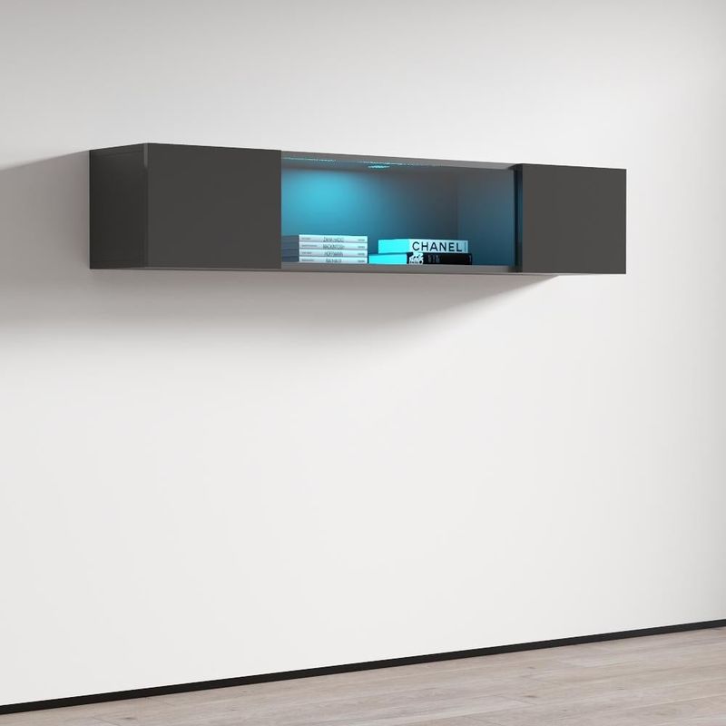 Strick & Bolton Hadi Contemporary Wall-mounted Media Cabinet - Oak