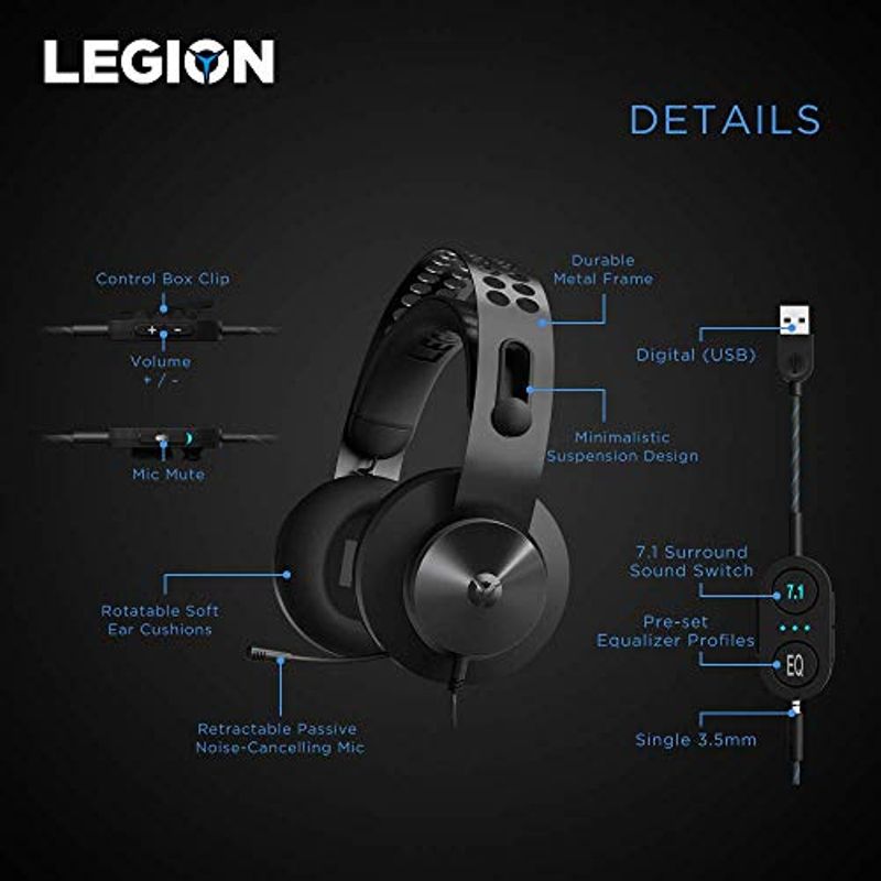 Lenovo Legion H500 Pro 7.1 Surround Sound Gaming Headset