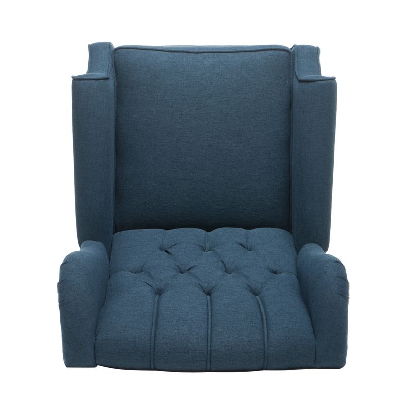 Walter Tufted Fabric Recliner (Set of 2) by Christopher Knight Home - Navy Blue + Dark Brown