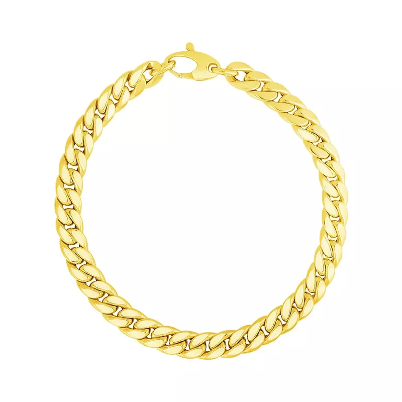 14K Yellow Gold Cuban Link Bracelet (7.25 Inch)