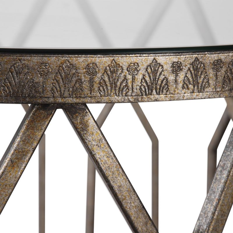 Uttermost Algoma Aged Bronze Glass Accent Table