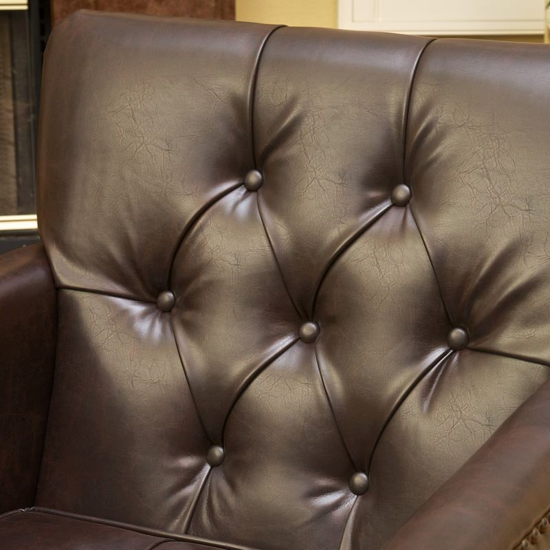 Malone Brown Leather Club Chair by Christopher Knight Home - Malone Brown Leather Club Chair