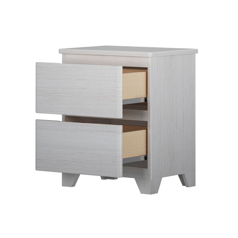 Max & Lily Farmhouse Nightstand with 2 Drawers - White