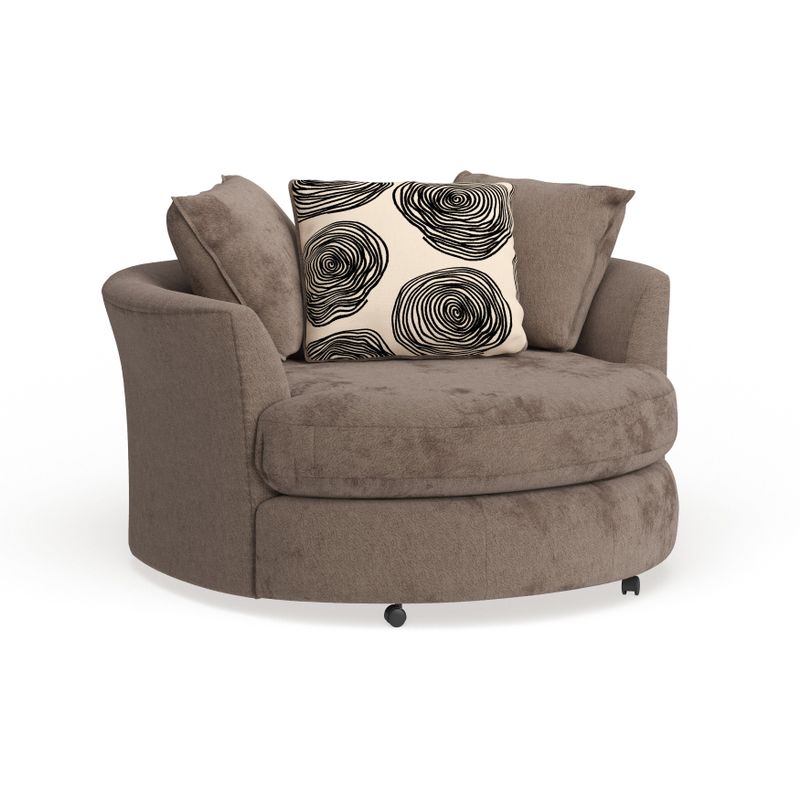 Furniture of America Jeta Contemporary Fabric Padded Swivel Chair - Grey