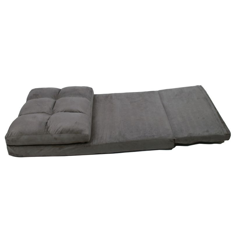 Loungie Microsuede 5-position Convertible Flip Chair/ Sleeper - Black