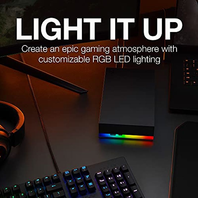 Seagate FireCuda Gaming Hub External Hard Drive HDD 16TB - USB 3.2, Customizable RGB LED Lighting, Dual Forward-Facing USB for Desktop...