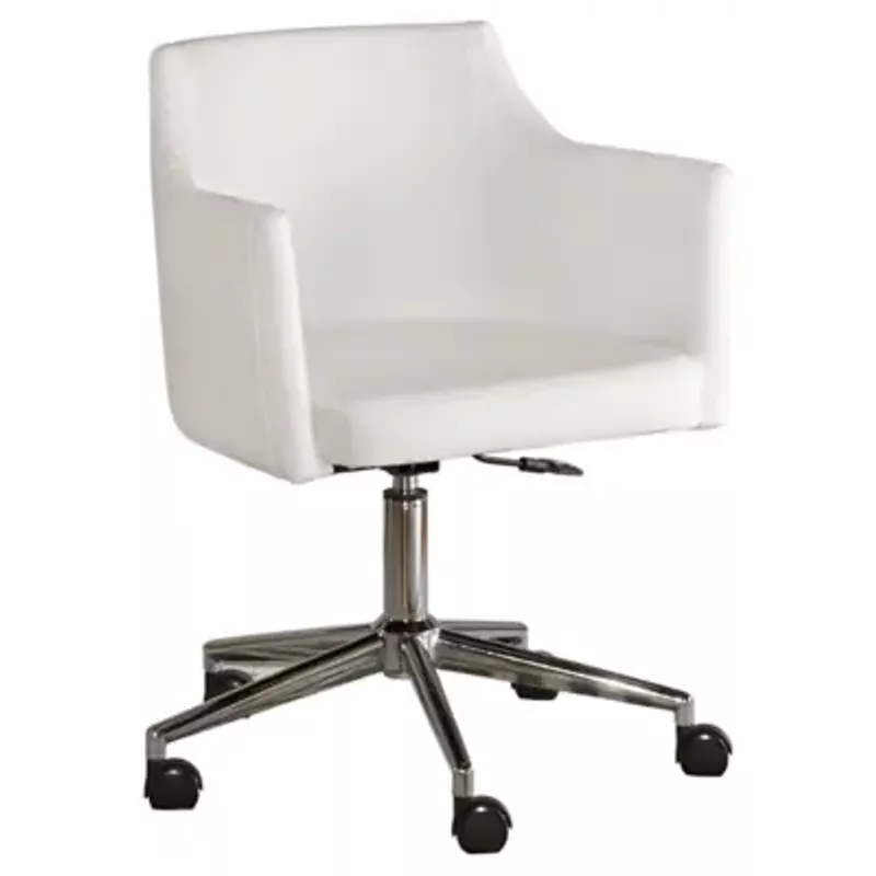 White Baraga Home Office Swivel Desk Chair