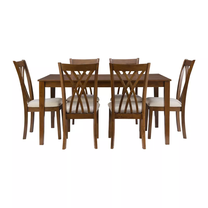 Sherrod 7Pc Dining Set Brown