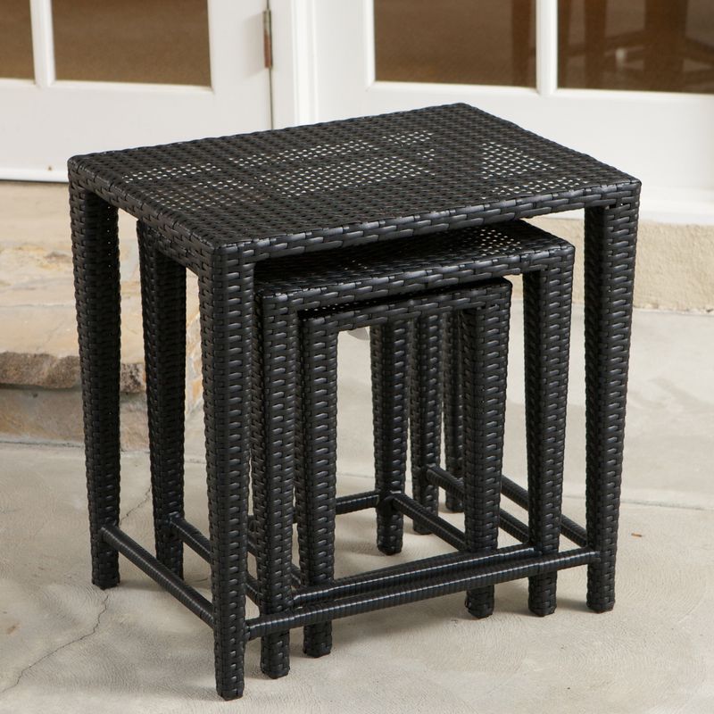 Outdoor Wicker Nested Tables by Christopher Knight Home (Set of 3) - Brown