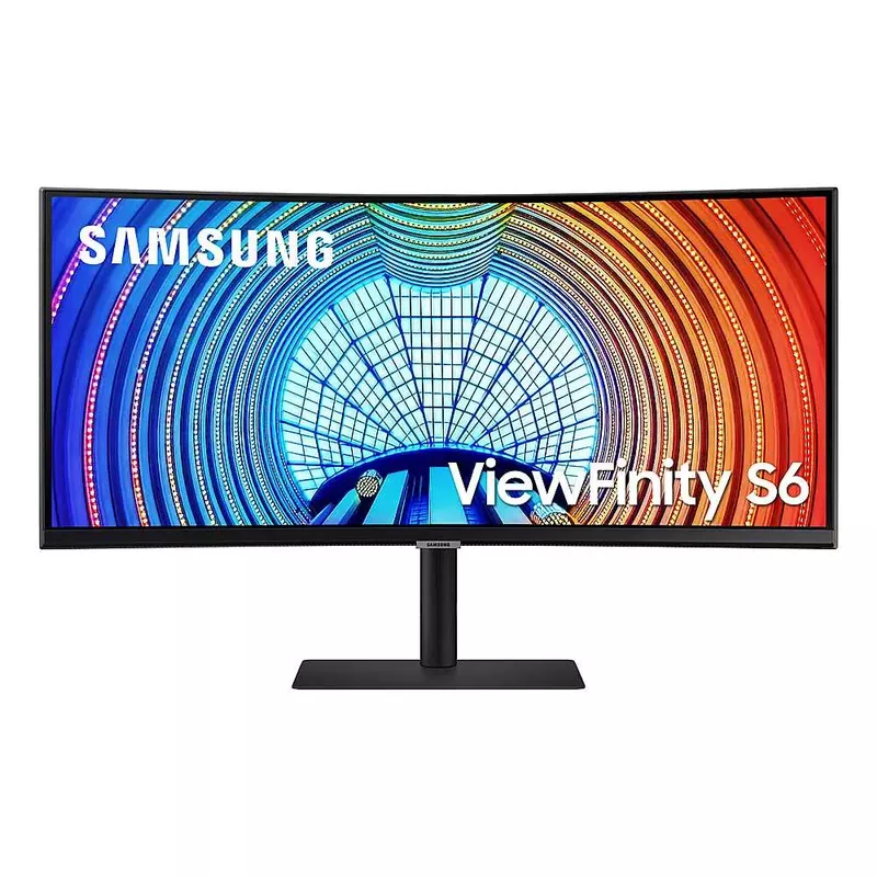Samsung - ViewFinity S65UA 34" LED Curved Ultra-WQHD FreeSync Monitor with HDR10 (USB Type-C, HDMI, DisplayPort, LAN, USB) - Black