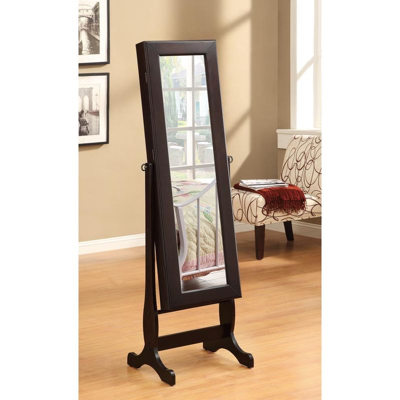 Rent to own Jewelry Cheval Mirror with Drawers Cappuccino