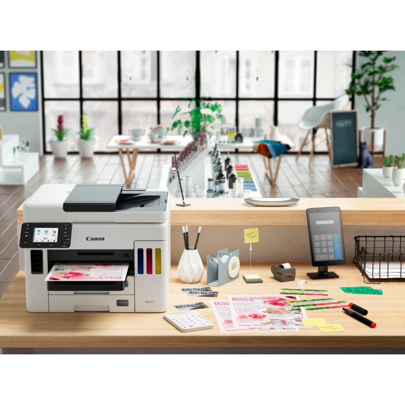 Alt View Zoom 27. Canon - MAXIFY MegaTank GX7021 Wireless All-In-One Inkjet Printer with Fax - White