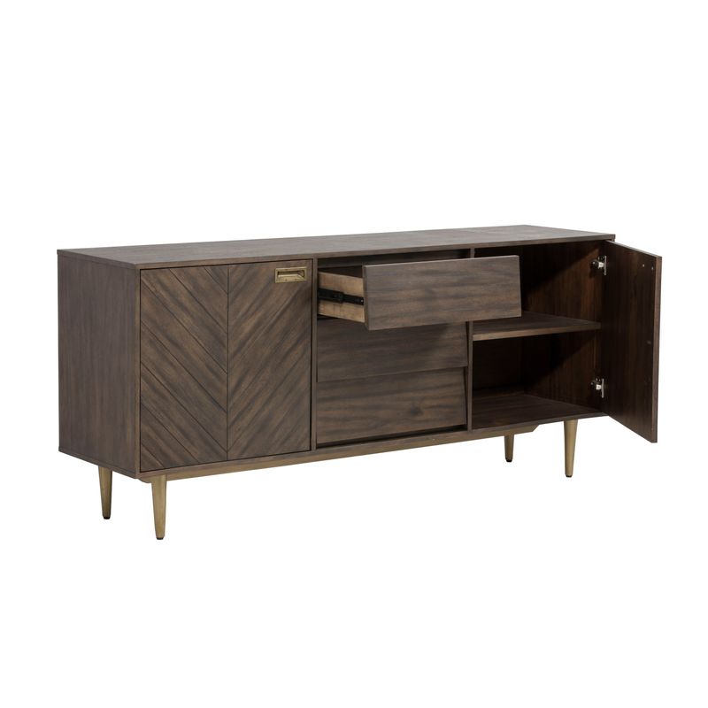 Zenn Greyson Brown 3-drawer Sideboard - Brown