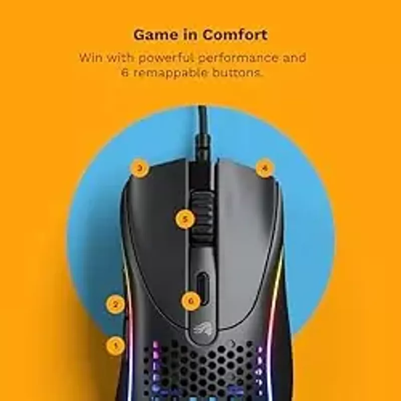 Glorious Gaming - Model D 2: Wired Ergonomic Mouse, Superlight 58g, 26K Optical Sensor, 6 Programmable Buttons, 80 Million Click Lifecycle, FPS, MMO, MOBA, Battle Royale (Black)