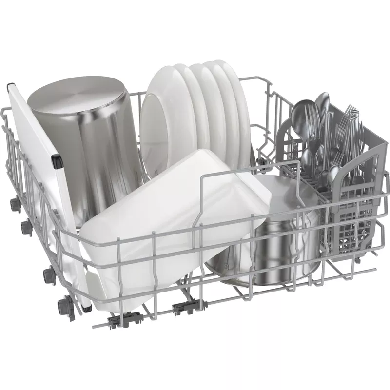 Bosch - 300 Series 24" Front Control Smart Built-In Stainless Steel Tub Dishwasher with 3rd Rack and AquaStop Plus, 46dBA - Stainless Steel