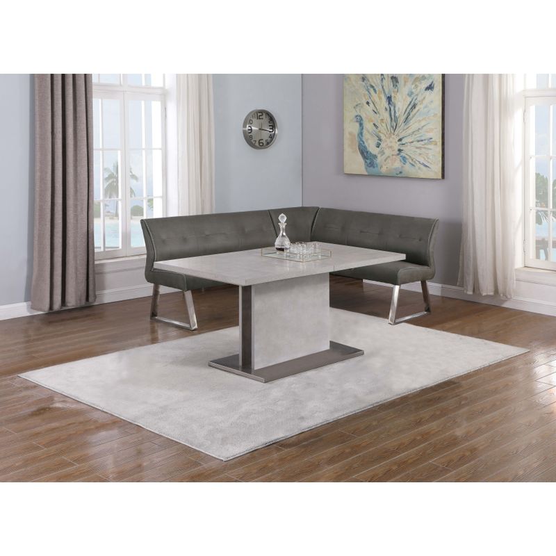 Somette Contemporary Tufted-Back Reversible Nook - Single - Grey - Dining Height