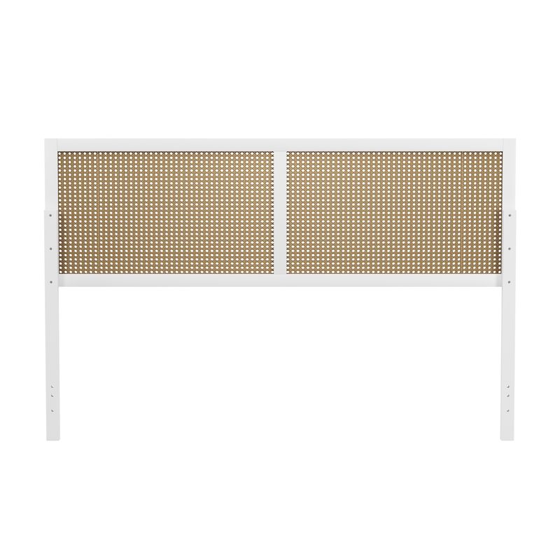 Serena Wood and Cane Panel Headboard - White - Queen