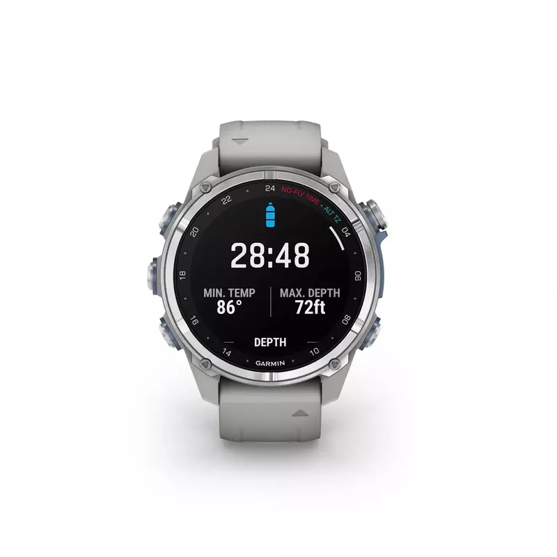 Garmin Descent Mk3 Dive 43mm GPS Smart Watch, Stainless Steel with Fog Gray Silicone Band