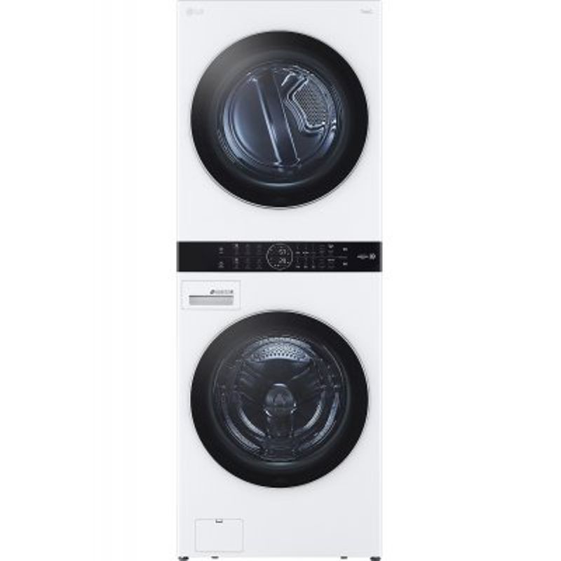 Lg 27" White Washtower With Center Control Single Unit Front Load 4.5 Cu. Ft. Washer And 7.4 Cu. Ft. Electric Dryer Combo