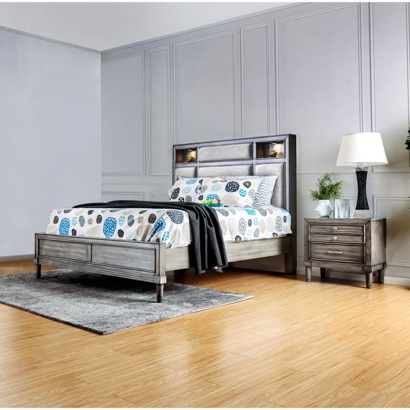 Furniture of America Laum Transitional Grey 2-piece Bedroom Set - California King