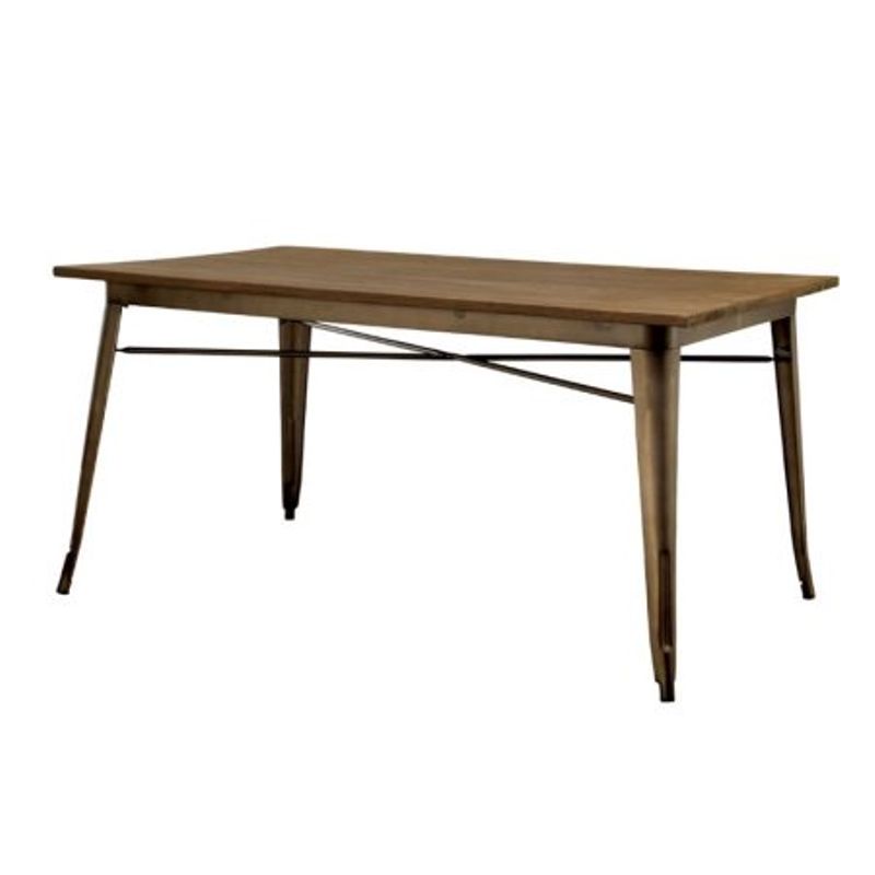 Furniture of America Mayfield Dining Table in Natural Elm