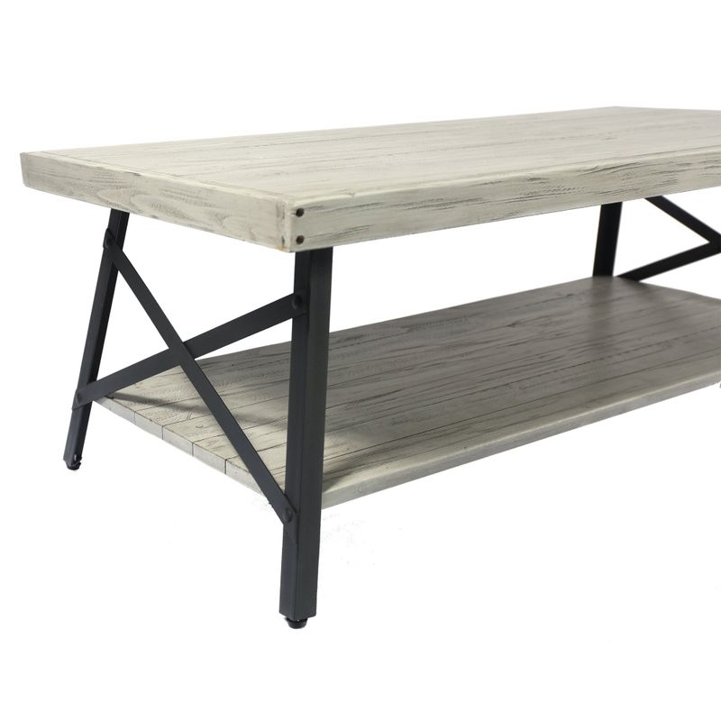 Carbon Loft Oliver Modern Rustic Wood Coffee Table - Brushed Grey