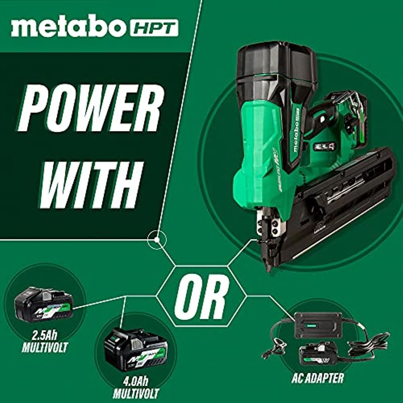 Metabo HPT 36V MultiVolt Cordless Framing Nailer | Uses 21 Degree Full Round Head Plastic Strip Nails | Includes Battery and Charger |...