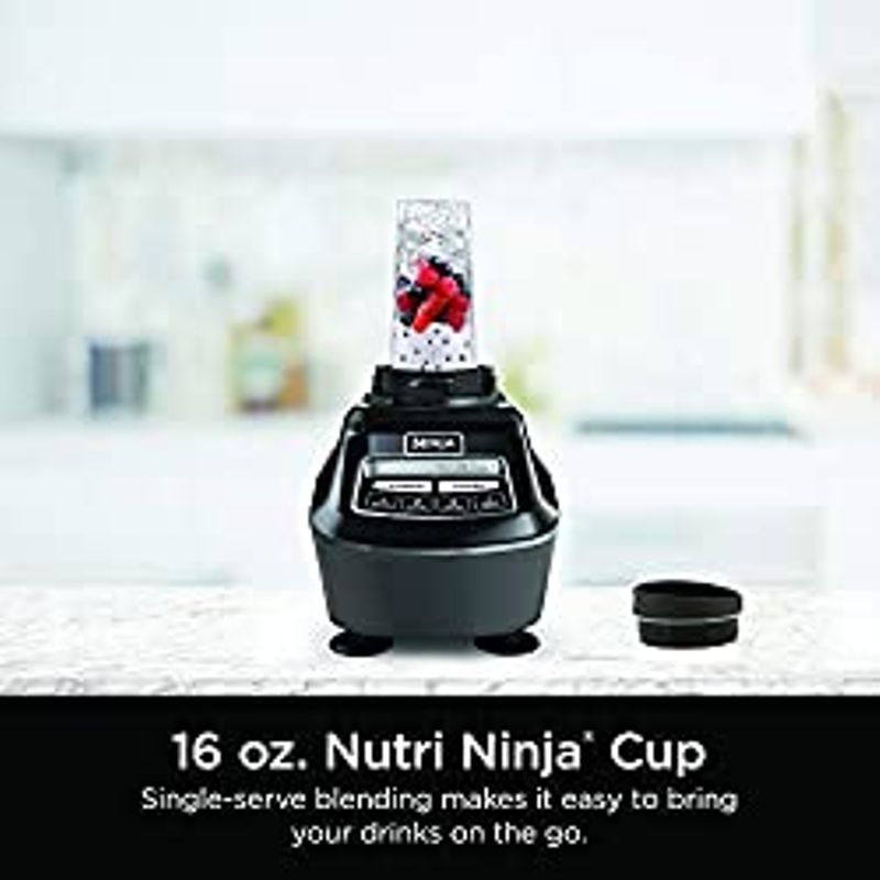 Ninja BL770AMZ Mega Kitchen System, 72 oz. Pitcher, 8-Cup Food Processor, 16 oz. Single Serve Cup, 1500-Watt, Black with 1 Nutri Ninja...