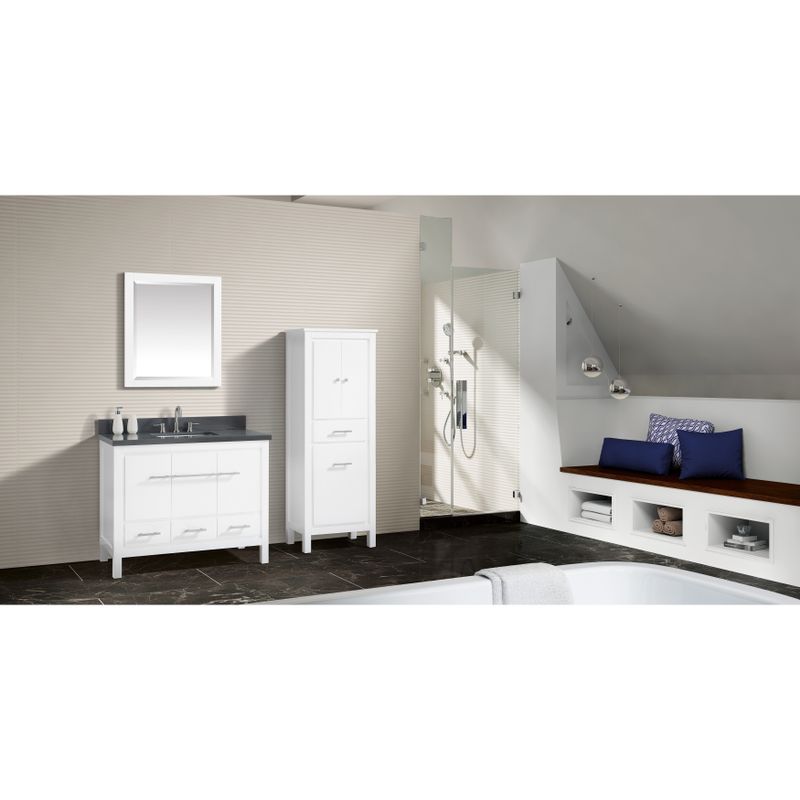 Azzuri Riley 43 in. Bathroom Vanity with Quartz Top and Sink - Sea Salt Gray w/ White Top