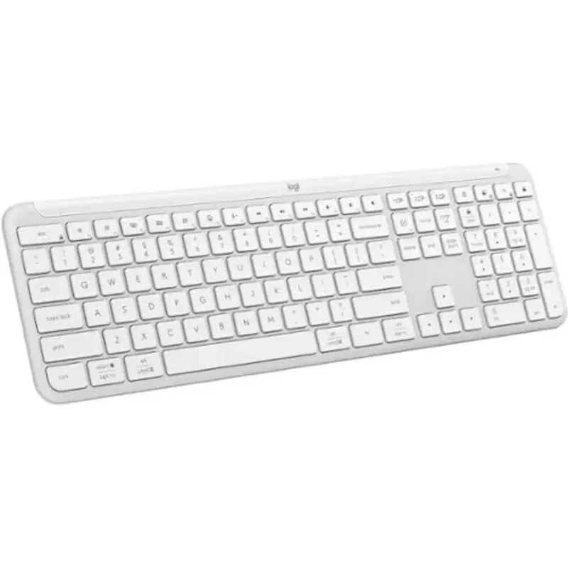 Logitech - K950 Signature Slim Full-size Wireless Keyboard for Windows and Mac with Quiet Typing - Off-White