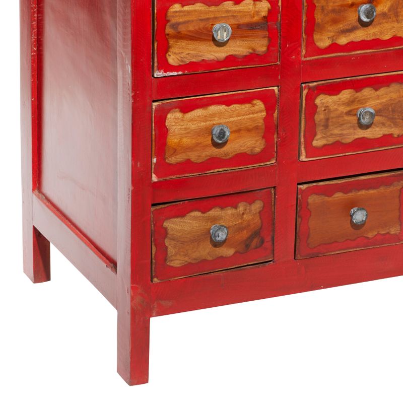 Red Wood Bohemian Cabinet 40 x 41 x 16 - 41 x 16 x 40 - Red